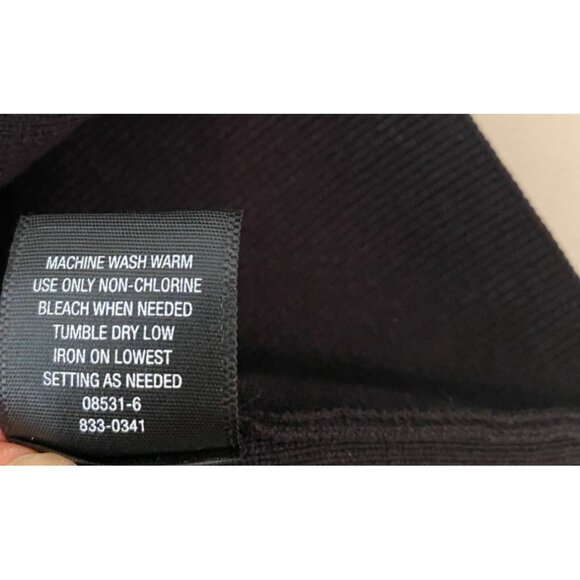 Worthington Womens Embroidered Black Sweater Bishop Sleeve Large - Picture 5 of 10